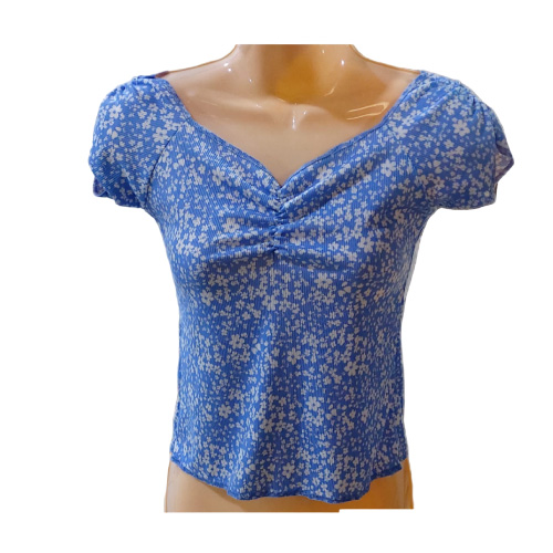 Blusa azul manga corta